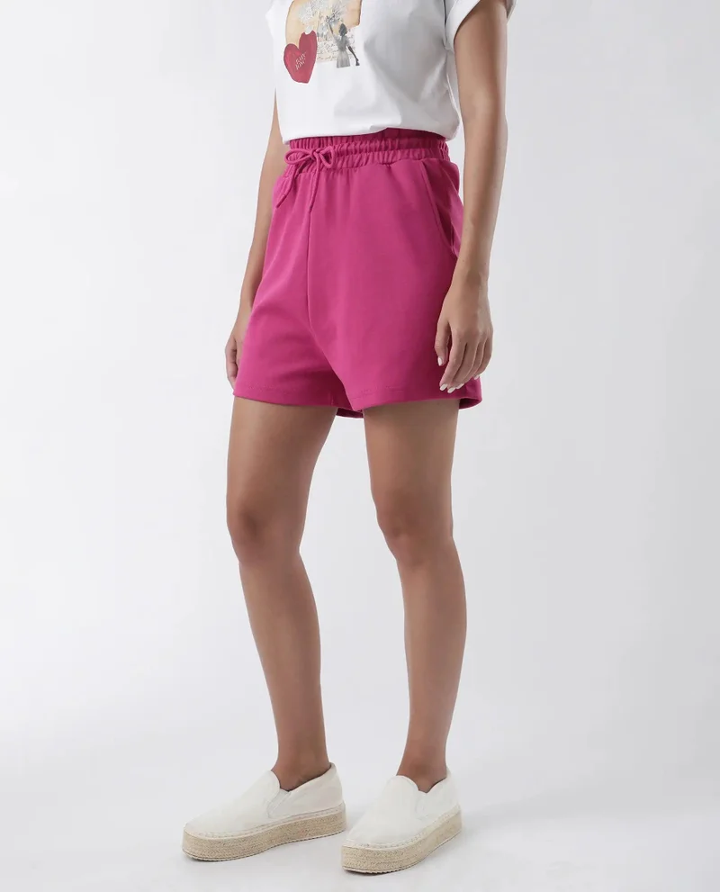 Rareism Women's Solid Elasticated Shorts