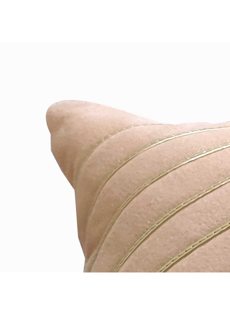 Good Vibes GOODVIBES Beige Fawn Striped Set of 5 Ethnic Motifs Embroidered Zipper Square Cushion Covers 16x16 inch or 40 x 40 cm  - Image 4
