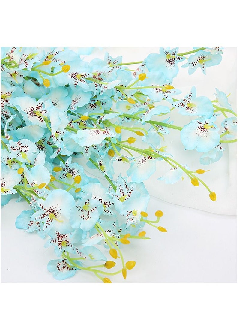 Bluejw - 12-Piece Artificial Orchids Flower With Long Stem Blue/Green - Image 1