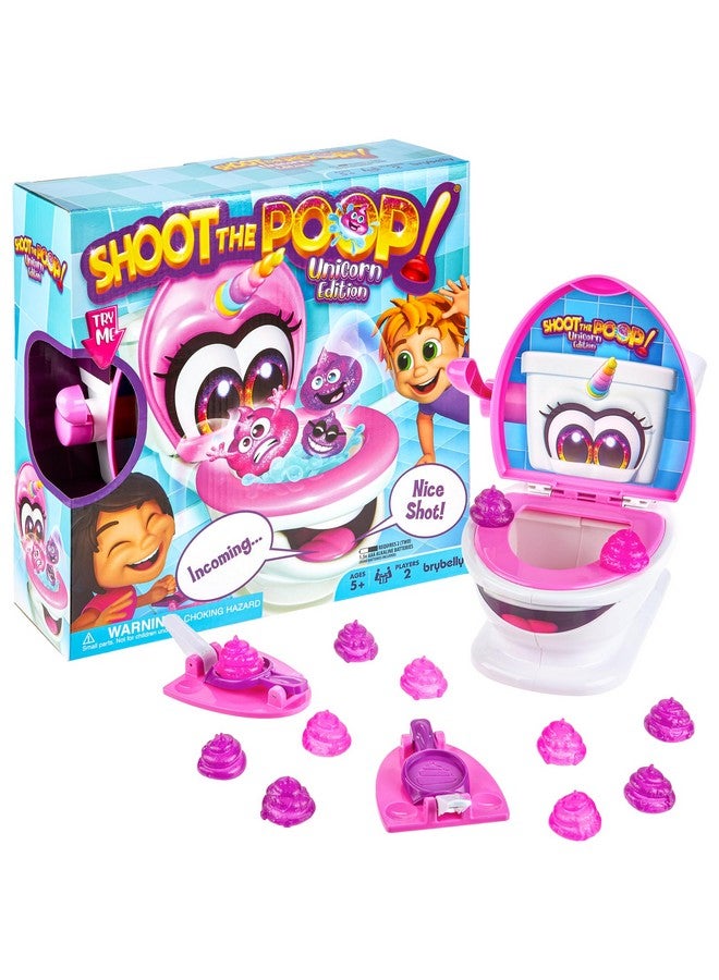 Brybelly Shoot The Poop Unicorn Edition - Sparkly Glitter Poops And All-New Voicelines - Funny Family Game - Image 1