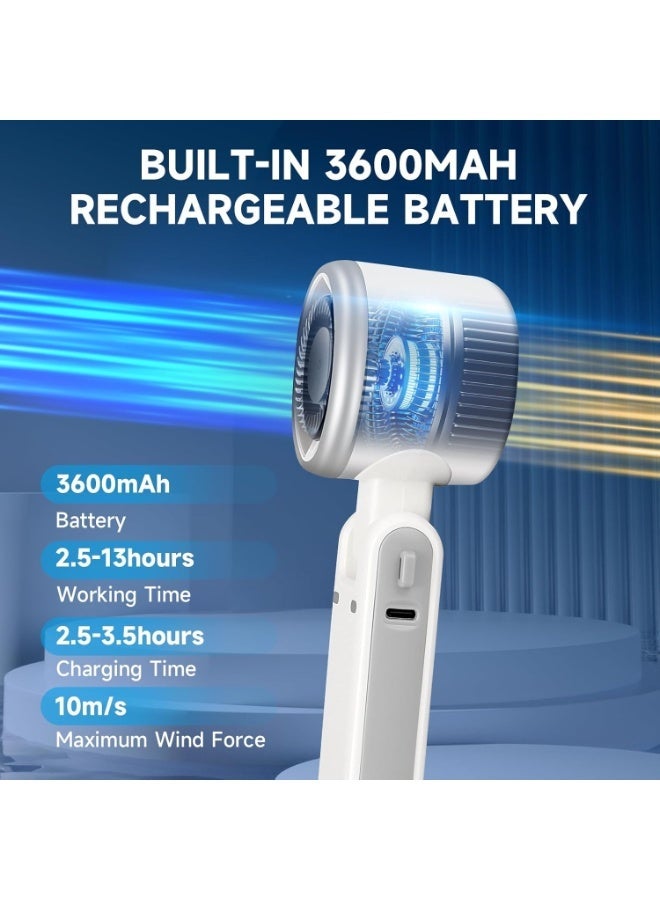 UBEdge Portable Handheld Turbo Fan – USB Rechargeable Mini Fan with 5 Speed Gears, Foldable Design, Adjustable Angle & Quiet Cooling for Home, Travel & Office - Image 3