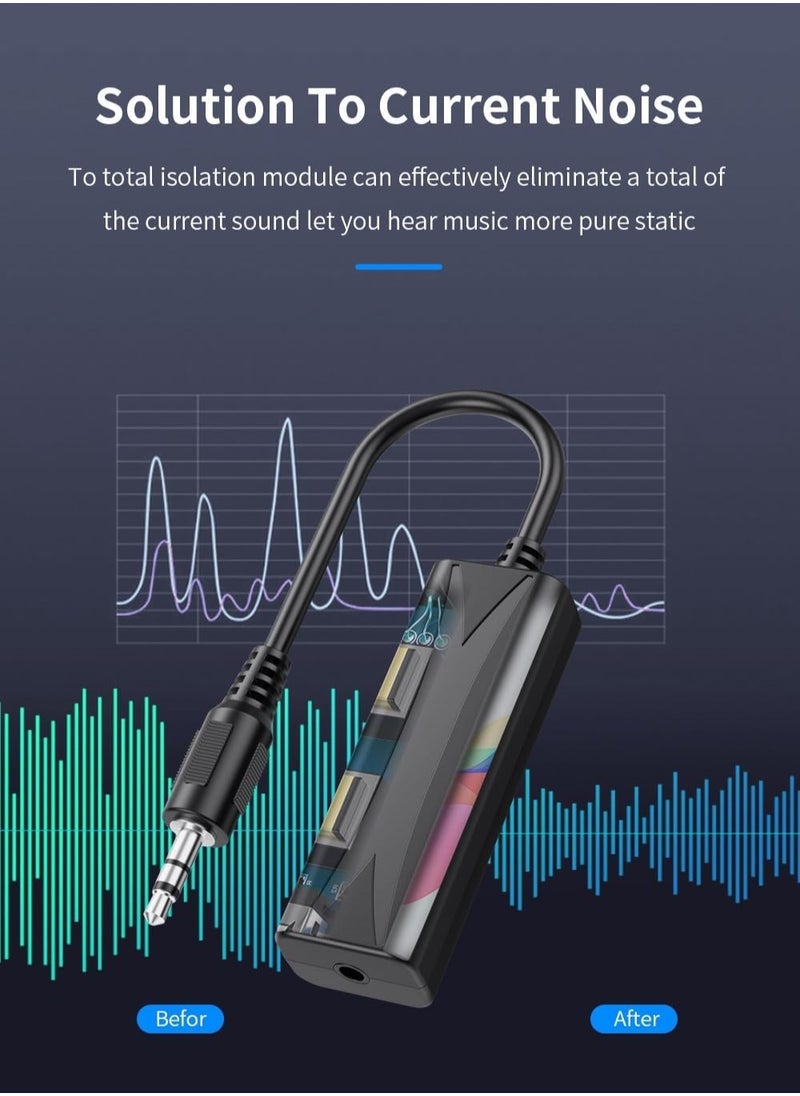 GUDOO - Ground Loop Noise Isolator With Audio Cable Ground Loop Isolator, Noise Filter, Eliminate The Buzzing Noise for Car Audio System/Home Stereo with Jack 3.5mm Audio Cable - Image 1