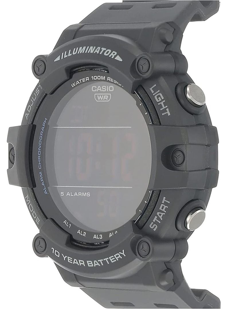 CASIO Men's Rubber Digital Buckle Wrist Watch-AE-1500WH-8BVDF - Image 2