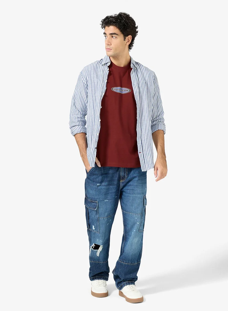 GUESS  Casual Crew Neck Oversized T-Shirt for Men | Best Price UAE