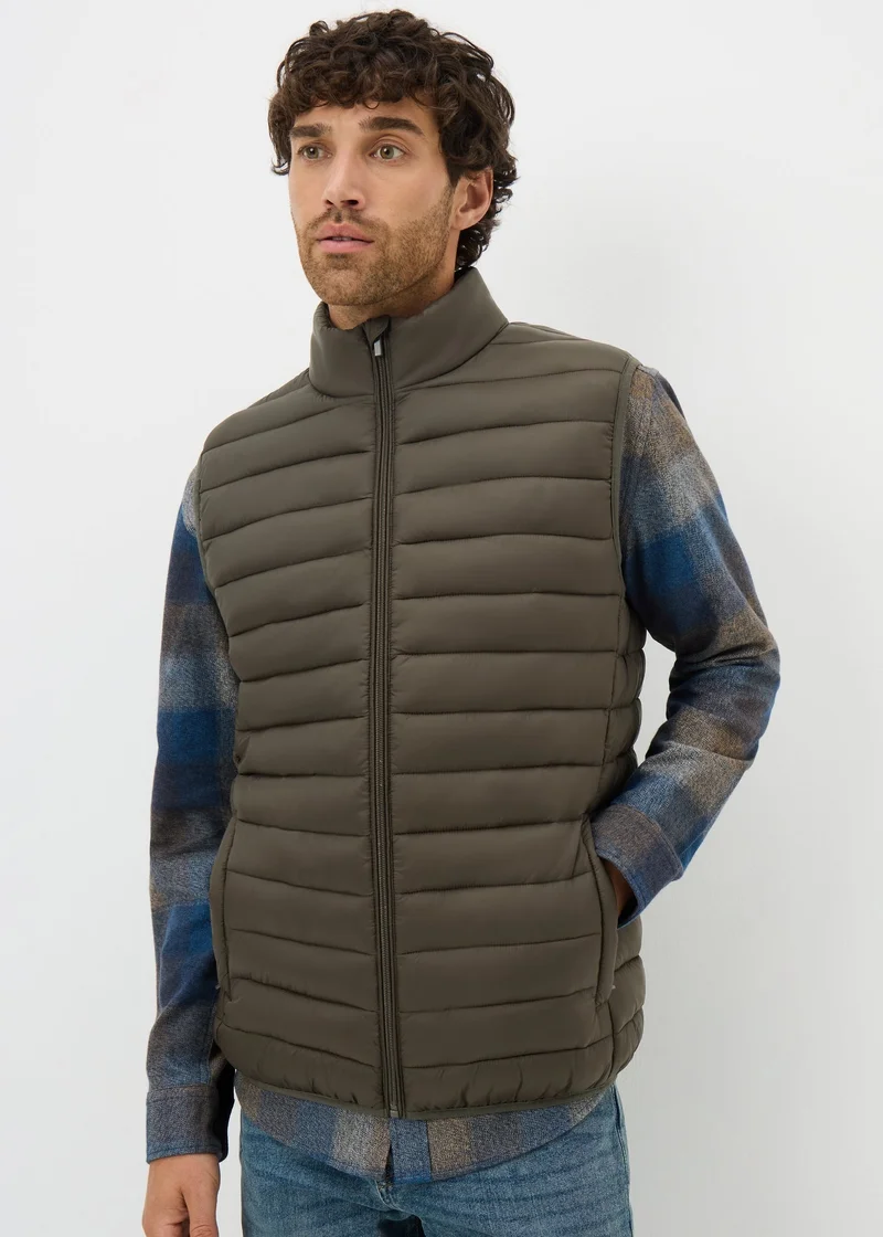 Showerproof Khaki Puffer Gilet