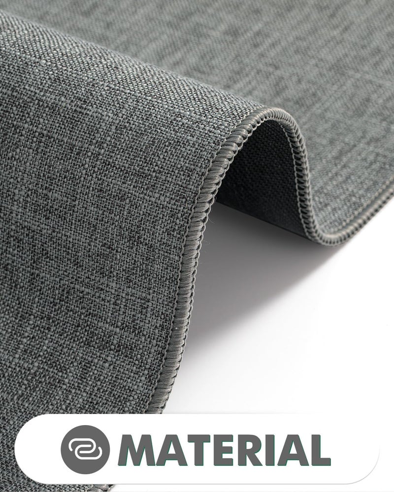 LUMI Indoor Door Mat  18""x30"" Non Slip Rubber Backing Entrance Mat  Easy Clean Low Profile Ultra Thin Entryway Mat for Inside House  Patio  Greenish Gray - Image 4