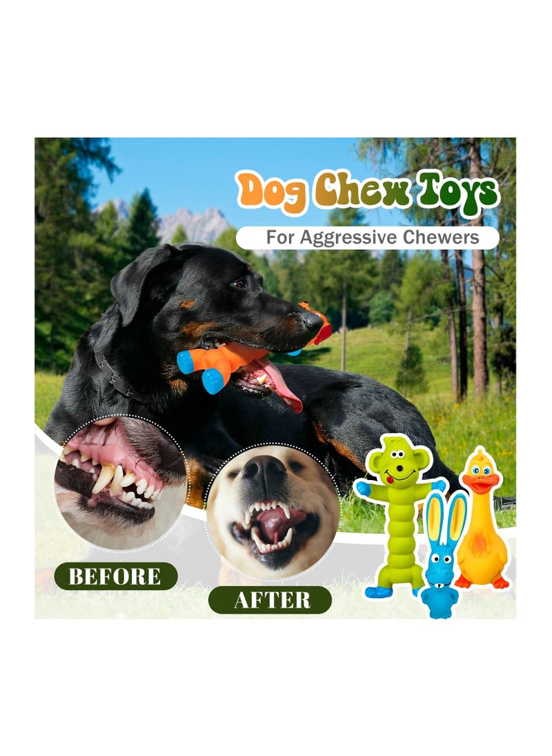 Excefore - 7 Inch Squeaky Latex Dog Toys Standing Stick Soft Rubber Dog Chew Toy Animal Puppy Fetch Interactive Play Toy Assorted Animal Pet Toys for Small Medium Large Dogs Assorted Color(Set of 9) - Image 1