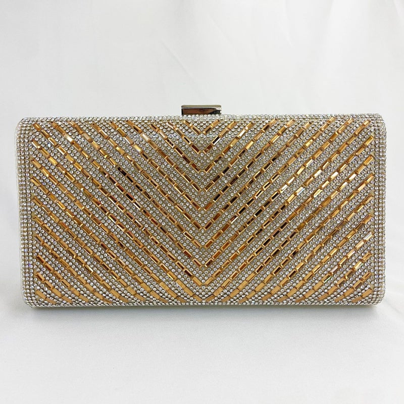 Special For New Rhinestone Banquet Evening Bag Acrylic Striped Clutch Bag Shoulder Crossbody Dress Women'S Bag - Image 1