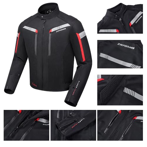 Zyxformis Motorcycle Jacket for Men, CE Armored Mesh Motorbike Jacket for Summer, Breathable Protective Gear for Motorcycling - Image 4