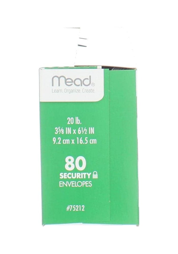Mead Security Envelopes - 80 Count #6-3/4 White Gummed Envelopes with Privacy Lining - Image 4