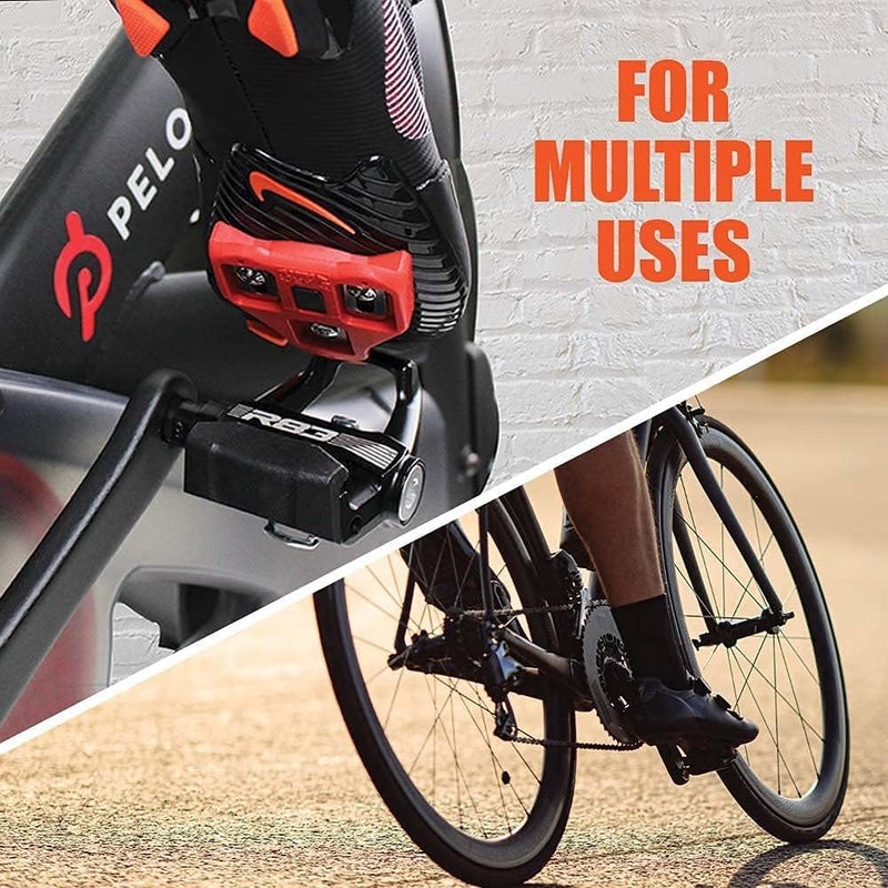 BV Bike Pedals Shimano SPD/Look Delta Compatible 9/16'' with Toe Clips - Peloton Pedals for Regular Shoes - Toe Cages for Peloton Bike - Exercise Bike Pedals - Universal Fit Bicycle Pedal - Image 4