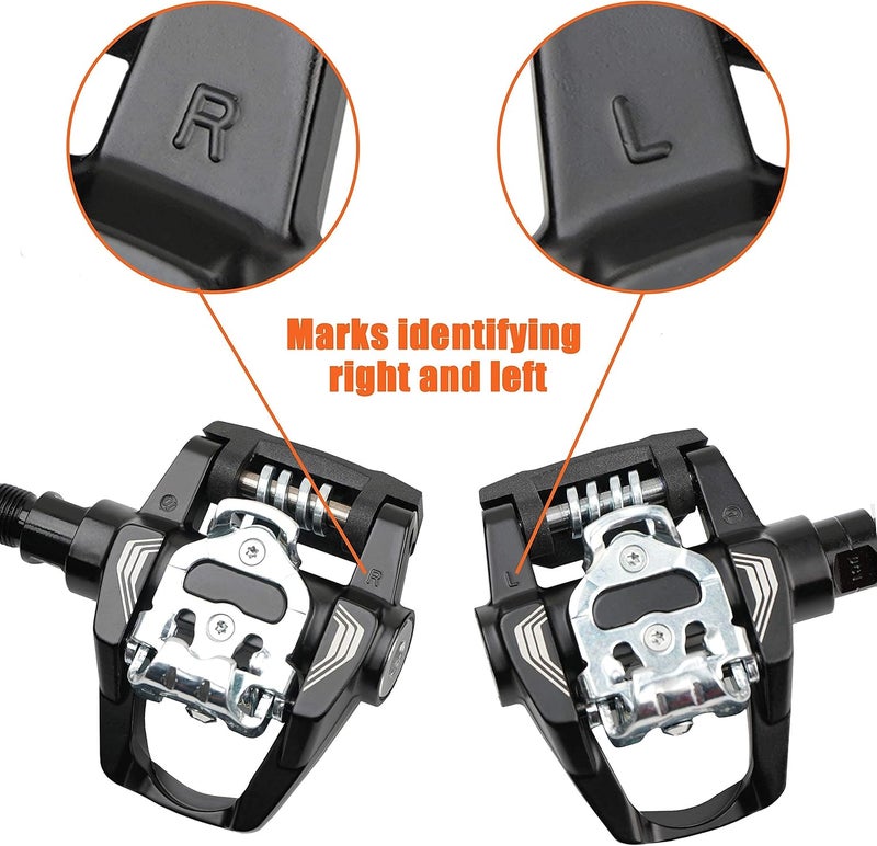 BV Bike Pedals Shimano SPD/Look Delta Compatible 9/16'' with Toe Clips - Peloton Pedals for Regular Shoes - Toe Cages for Peloton Bike - Exercise Bike Pedals - Universal Fit Bicycle Pedal - Image 3