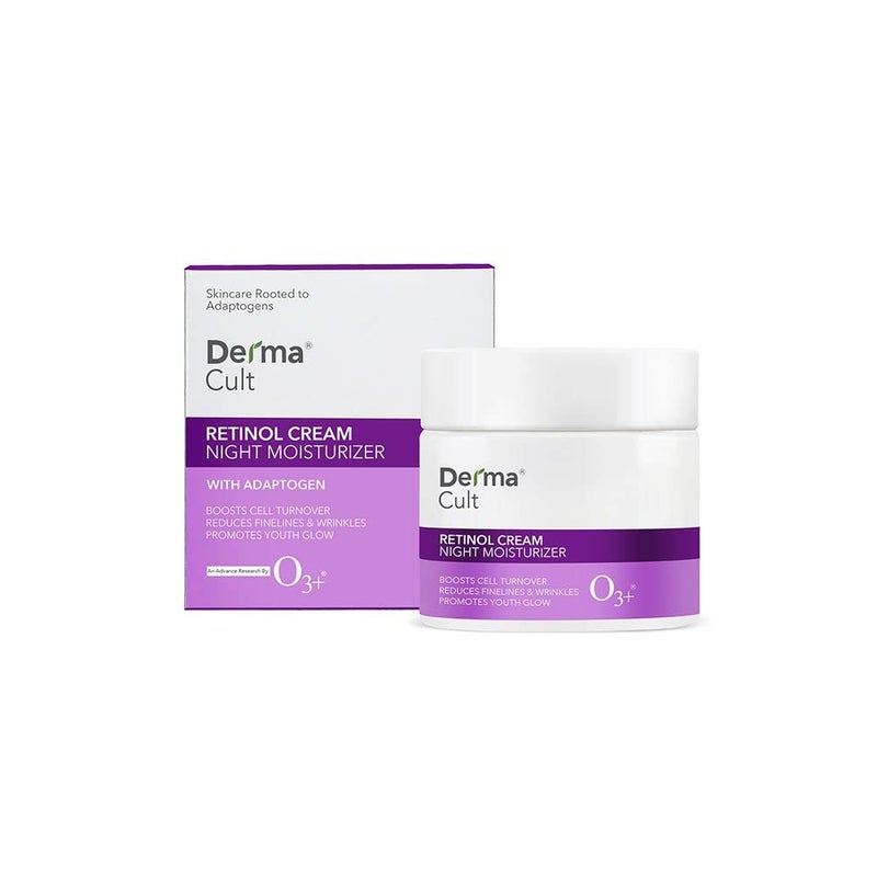 O3 Derma Cult Retinol Cream Night Moisturizer for Wrinkles and Fine Lines Anti Ageing Cream  For Men  Women 40 gm - Image 1