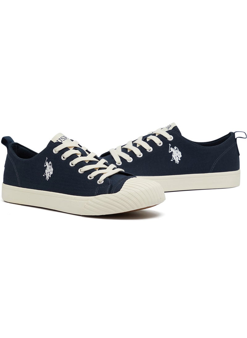 Men's Navy Low-Top Canvas Sneakers - Iconic Branding for a Clean Look - pzsku/ZEBD567515320093C1D63Z/45/_/1740736376/f6e654e2-829c-4c5b-94c5-37b536ced4cb