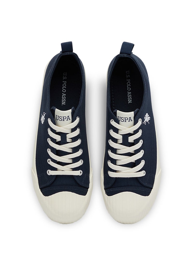 Men's Navy Low-Top Canvas Sneakers - Iconic Branding for a Clean Look - pzsku/ZEBD567515320093C1D63Z/45/_/1740736386/65026d6c-6cb2-46f2-a6d8-1906a9796518