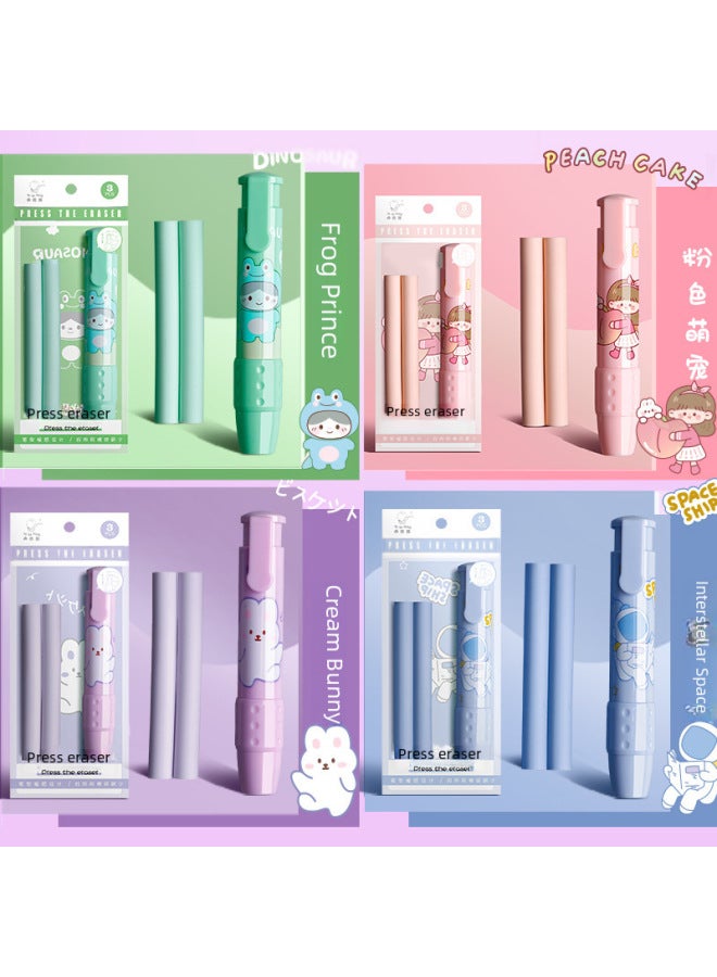Kaba Bear Press Eraser Primary School Kindergarten Children Special Cute Girl Heart Cartoon Clean Retractable - Image 2
