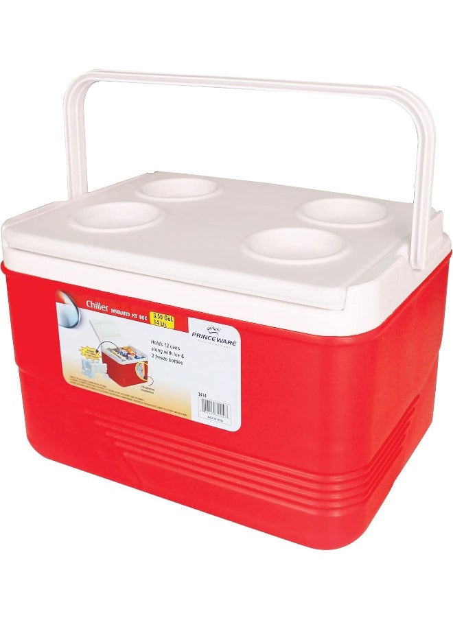 PRINCEWARE - Princeware Insulated 3414 Chiller Ice Box 14 LTR, Red - Image 1
