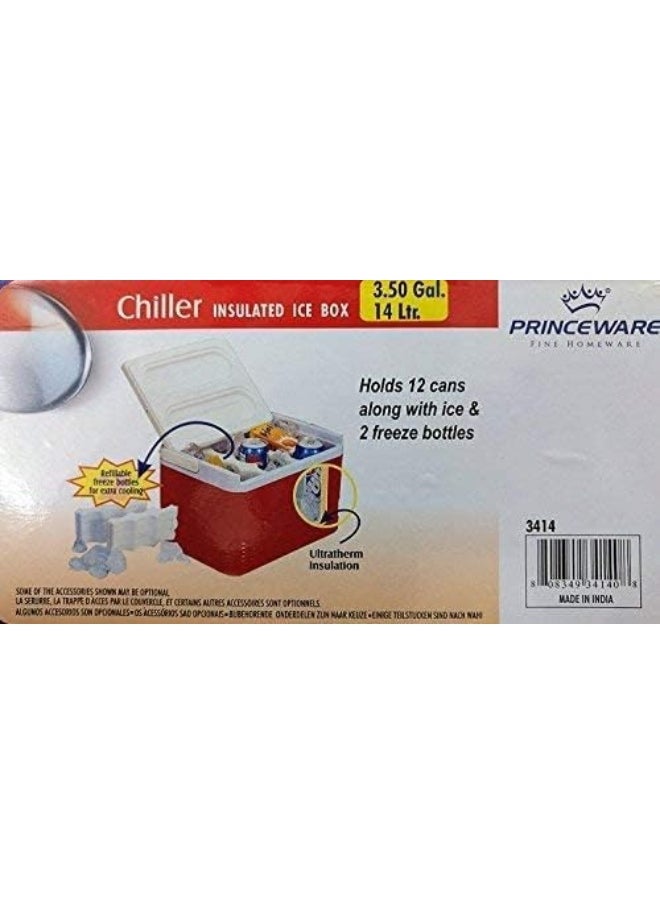PRINCEWARE - Princeware Insulated 3414 Chiller Ice Box 14 LTR, Red - Image 1