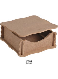 Alife F785 Covered Napkin Holder, Unpainted Raw Wooden MDF Napkin Holder 