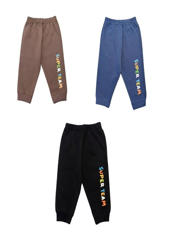 REVOLTEK Baby Boys & Girls 100% Cotton Knit Pants Pack of 3 | Soft, Breathable & Comfortable Wear | Full Length Legging/Track Pants/Lounge Pants/Pajama - Image 1