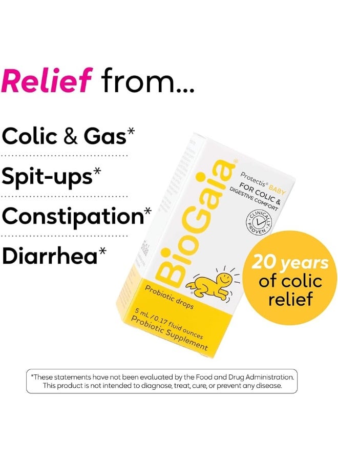 BioGaia Protectis Baby Drops | Probiotic Supplement for Newborns, Babies & Infants | Digestive Relief for Tummy Gas & Discomfort | Significantly Reduces Crying | Dairy-Free | 5 ml - Image 2