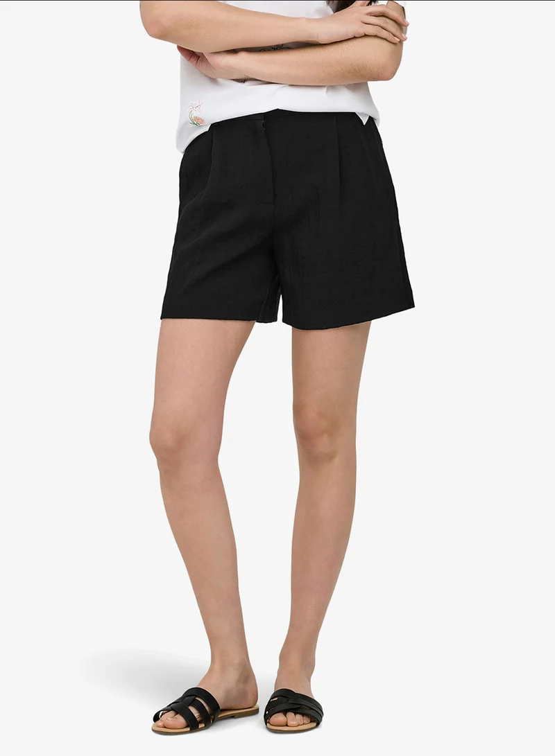 Ita High Waist Linen Look Shorts
