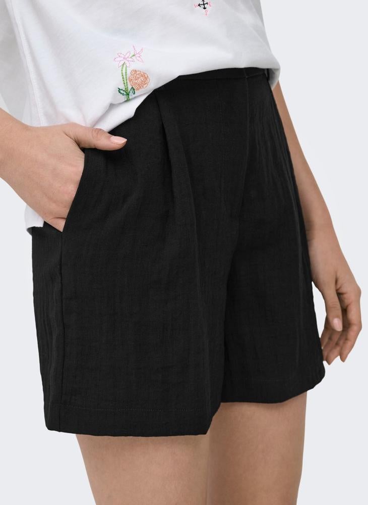 ONLY Ita High Waist Linen Look Shorts - Image 3
