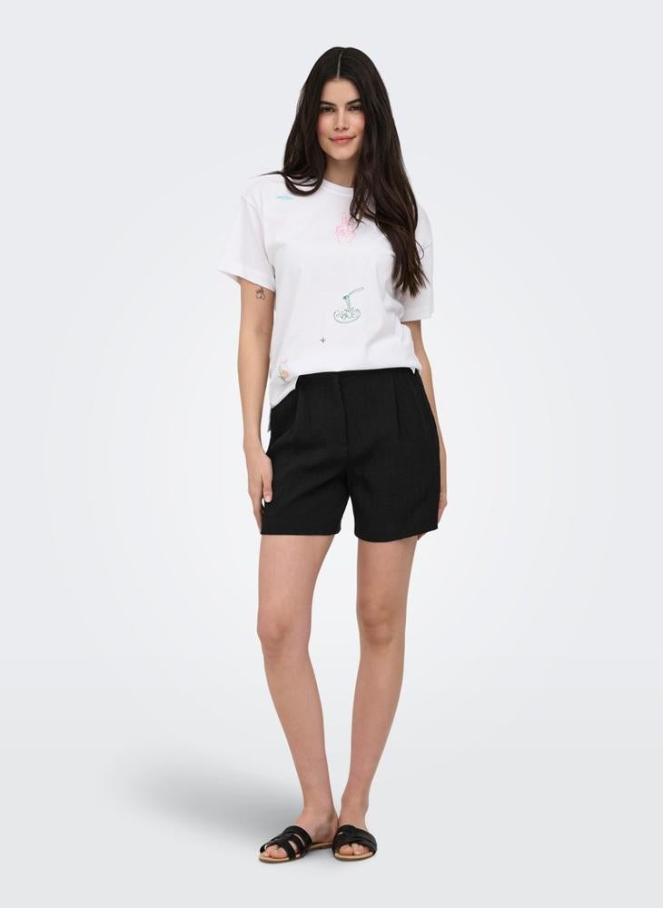 ONLY Ita High Waist Linen Look Shorts - Image 4