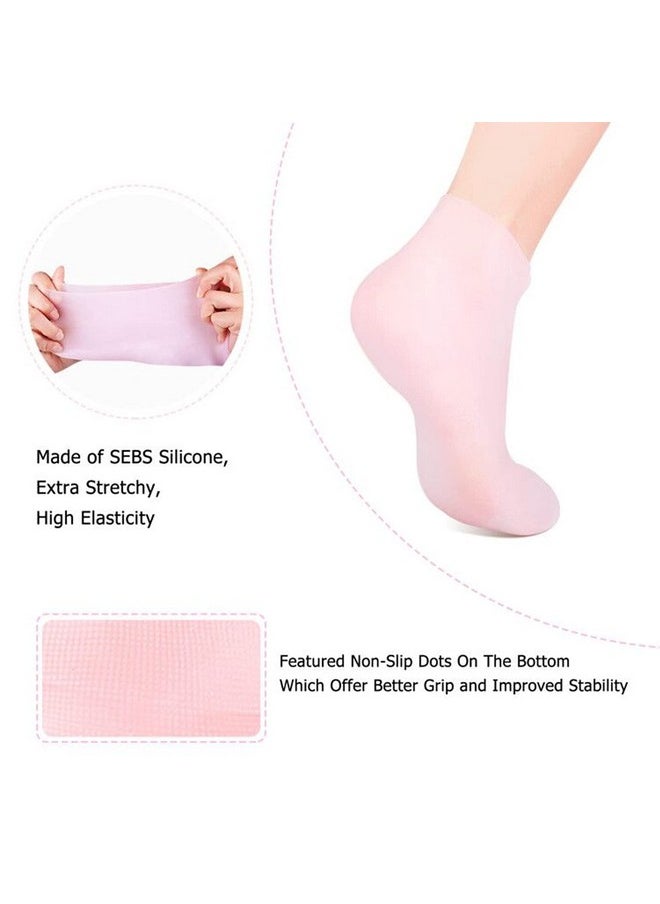 KVMDAZ - Silicone Socks For Women Moisturizing Foot Socks Soft Gel Socks Aloe Socks Women Spa Pedicure Socks For Repairing Dry Feet Cracked Heel And Softening Rough Skin Calluses - Image 1
