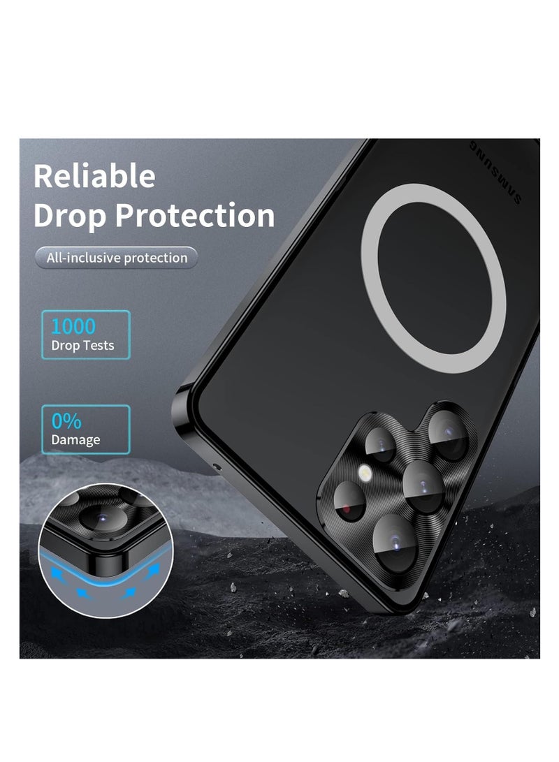 Metal Case for Samsung S24 Ultra 5G - Compatible with MagSafe Wireless Charger  Translucent Matte Back with Camera Lens Protection, Magnetic Case Cover - Image 2