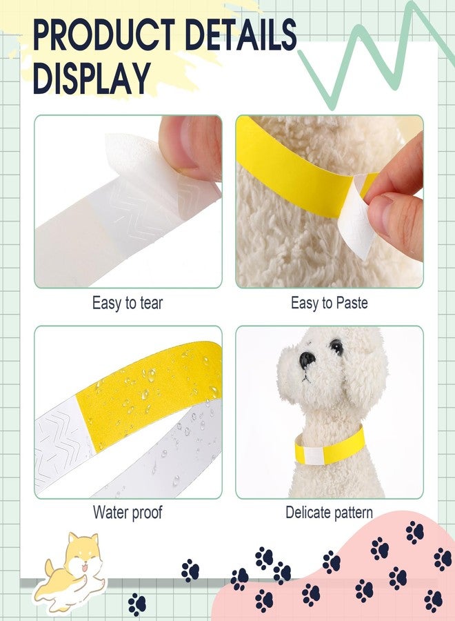 Nezyo 500 Count 18.5 Inch ID Bands Puppy Whelping Collars Newborn Pet Dog Collars Paper Pet Tags for Newborn Dog Cat Animal Hospitals(Classic Color) - Image 3