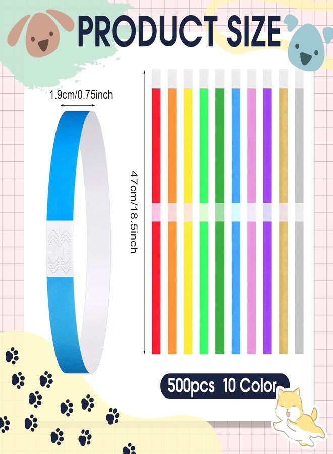 Nezyo 500 Count 18.5 Inch ID Bands Puppy Whelping Collars Newborn Pet Dog Collars Paper Pet Tags for Newborn Dog Cat Animal Hospitals(Classic Color) - Image 2