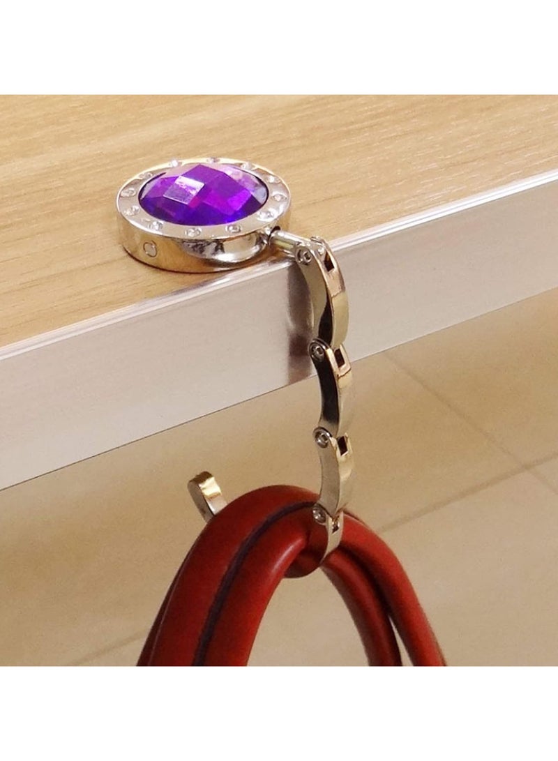 Bukela Handbag Hooks, Folding Handbag Hanger, Folding Section Storage Handbag Hook, Table Hook Purse Bag Holder, Can Withstand 3-5kg, for Women Girls Bags Organizers Storage Decor Gift (4pcs)  - Image 3