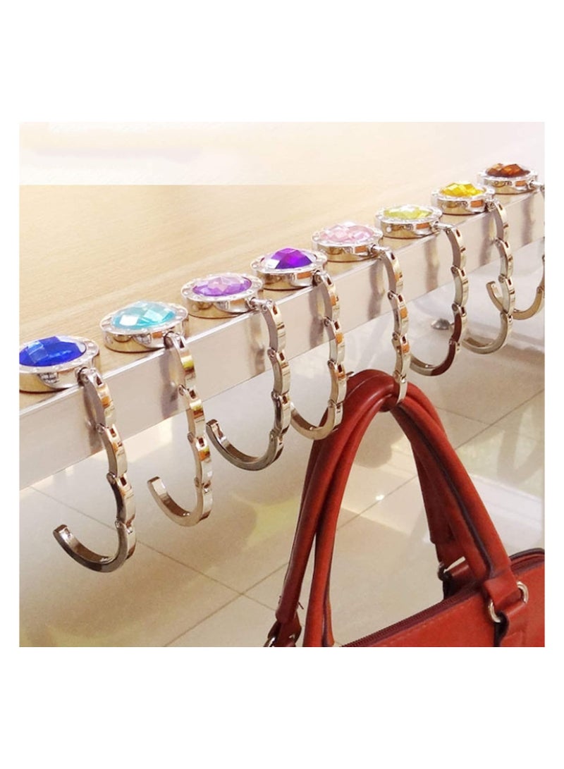 Bukela Handbag Hooks, Folding Handbag Hanger, Folding Section Storage Handbag Hook, Table Hook Purse Bag Holder, Can Withstand 3-5kg, for Women Girls Bags Organizers Storage Decor Gift (4pcs)  - Image 4