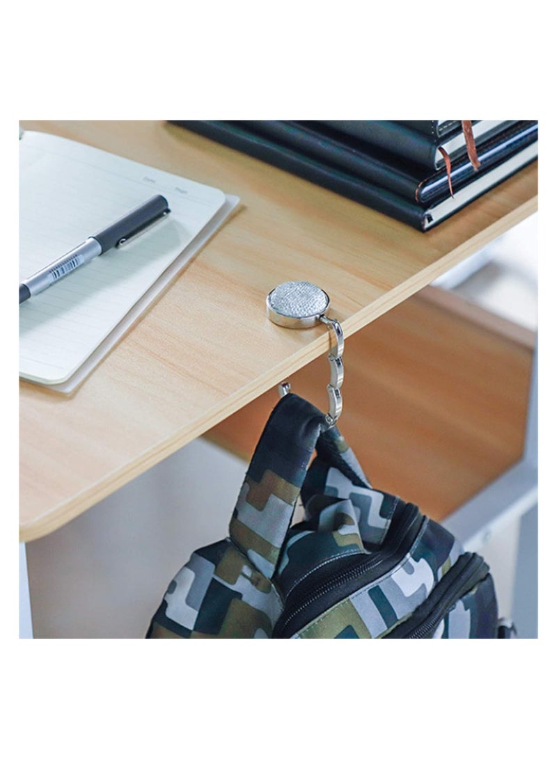 Bukela Handbag Hooks, Folding Handbag Hanger, Folding Section Storage Handbag Hook, Table Hook Purse Bag Holder, Can Withstand 3-5kg, for Women Girls Bags Organizers Storage Decor Gift (4pcs)  - Image 5