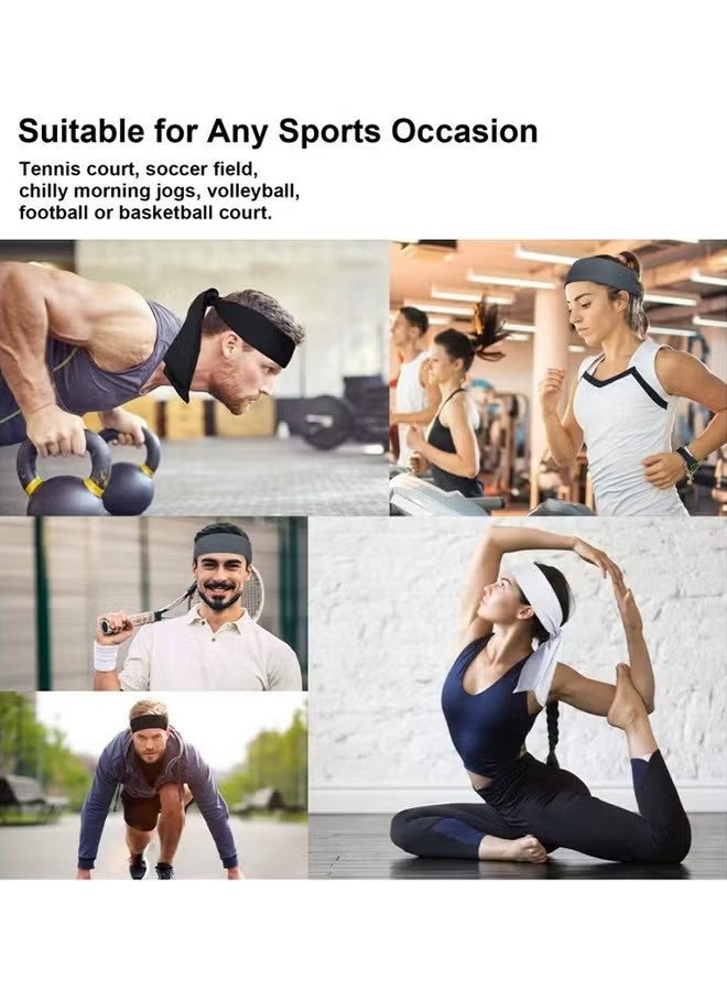 واي جيه 3 Pcs ربطات الرأس الرياضية للرجال والنساء المناهضة للعرق الجري والتمرين ربطات الشعر ربطات الشعر المطاطية (أسود، أبيض، رمادي) - Image 5