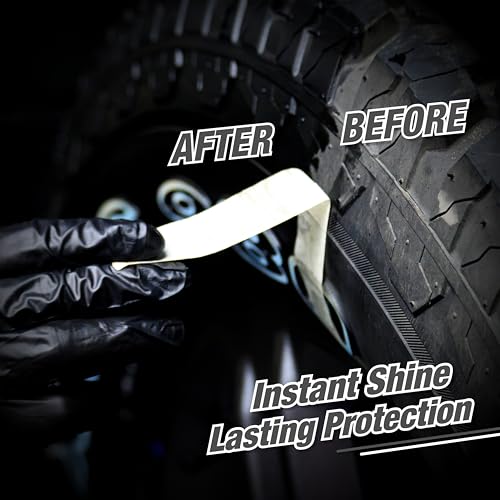Wavex Tyre Polish for Car and Bike 350ml | With Black Foam Applicator | Gives Lustrous Dark, Long Lasting Super Black Shine - Non-Greasy, Super Hydrophobic - Image 4