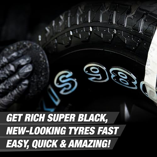 Wavex Tyre Polish for Car and Bike 350ml | With Black Foam Applicator | Gives Lustrous Dark, Long Lasting Super Black Shine - Non-Greasy, Super Hydrophobic - Image 2