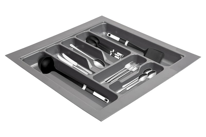 LEVON Cutlery Tray for Kitchen Drawer, Cutlery Stationery Organizer, Moduler Kitchen Basket, Grey, (24 X19 INCH) - Image 4