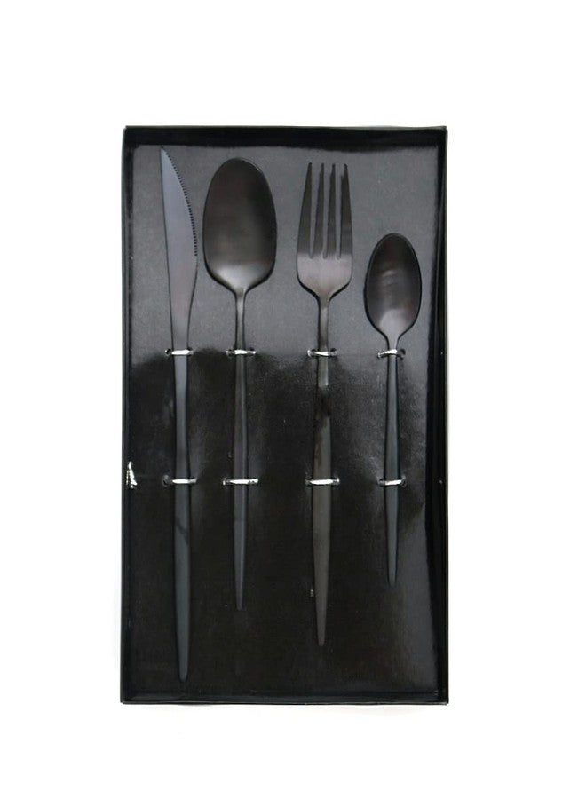 The Procure Store طقم أدوات مائدة من المعدن الأسود - Image 1