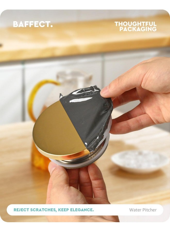 Baffect Water Pitcher, High Borosilicate Glass Jug with Stainless Steel Lid, Leakproof Fridge Door Carafe for Hot or Cold Beverage (1.8 L/63 oz.) - Image 3