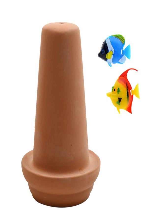 Saim Ceramic Spawning Breed Cone Orange Fish Tank Ornaments for Discus Clownfish Angelfish Aquatic Pets Breeding Cones Play Hide Rest 7 Inches - Image 1