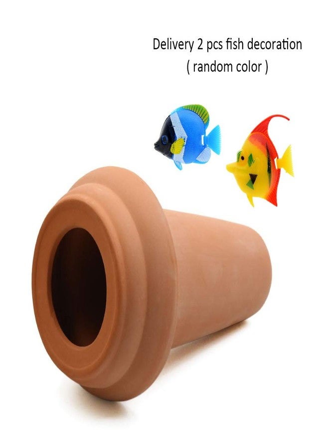 Saim Ceramic Spawning Breed Cone Orange Fish Tank Ornaments for Discus Clownfish Angelfish Aquatic Pets Breeding Cones Play Hide Rest 7 Inches - Image 3