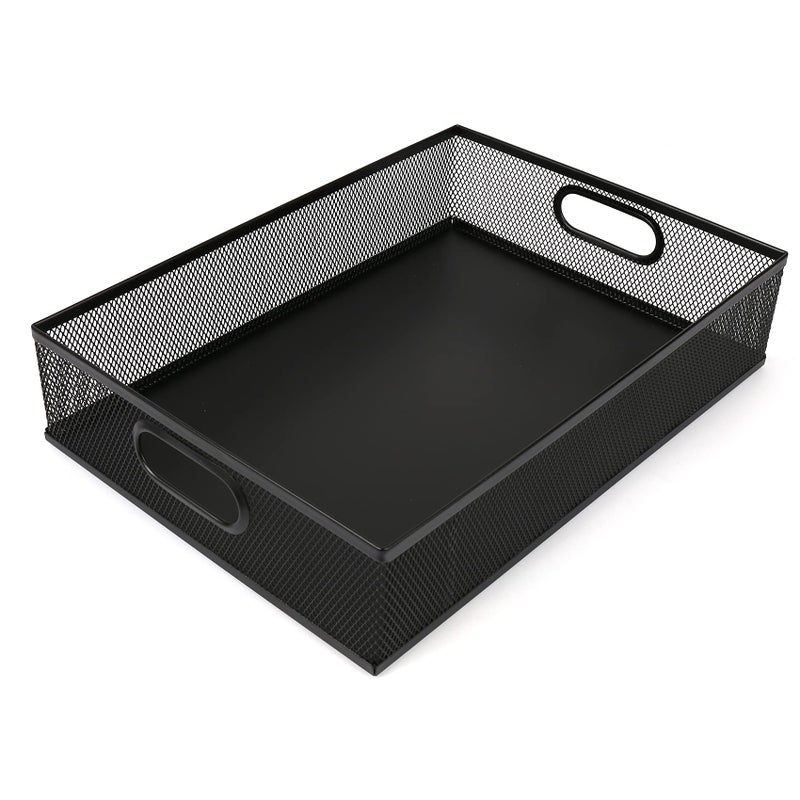 EsOfficce Desk Drawer Organizer A4 Large Metal Mesh Desk Rrganizer Tray Versatile Storage Box Set for Office Home Supplies13 x 9 inches