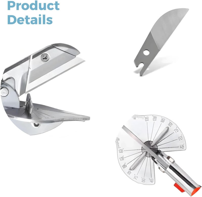 Heavy Duty Miter Shears with Spare Blades, Precision Angle Cutter for Wood, Plastic, and Metal, Non-Slip Handle, DIY Craft Tool - Image 5