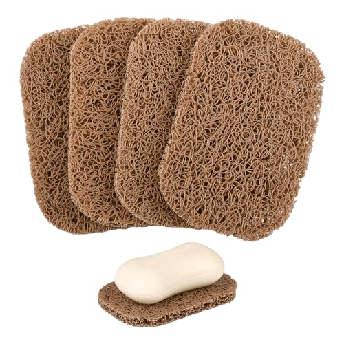 Yadream 4PCS BPA-Free Soap Savers Pads for Soap Dish,Easy to Clean Soap Lifting Pads Suitable for Shower Kitchen Bathroom Bathroom Travel Hotel Cleaning Product(Coffee) - Image 1