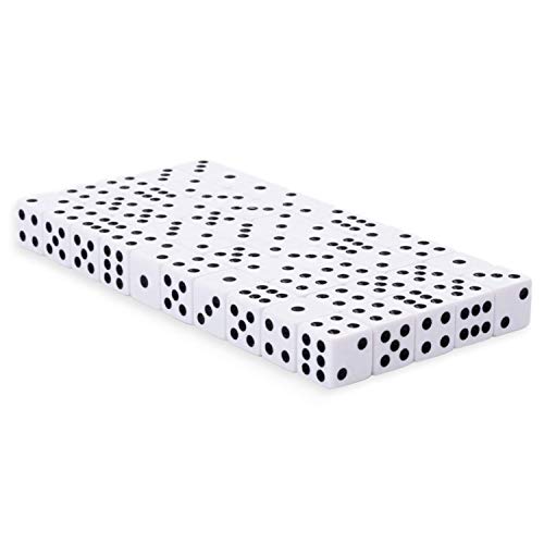 Regal Games Dice Set 6 Sided White 16mm Square Dice for Classroom or Family Game Night 50 Dice - Image 1