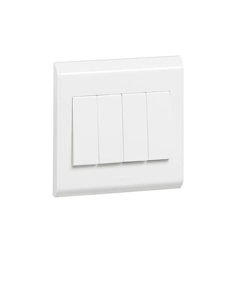 ليجراند مفتاح ليجراند 617006 بيلانكو بقطب واحد (4 عصابة 1 اتجاه 10 أمبير 250 فولت ، أبيض) - Image 3