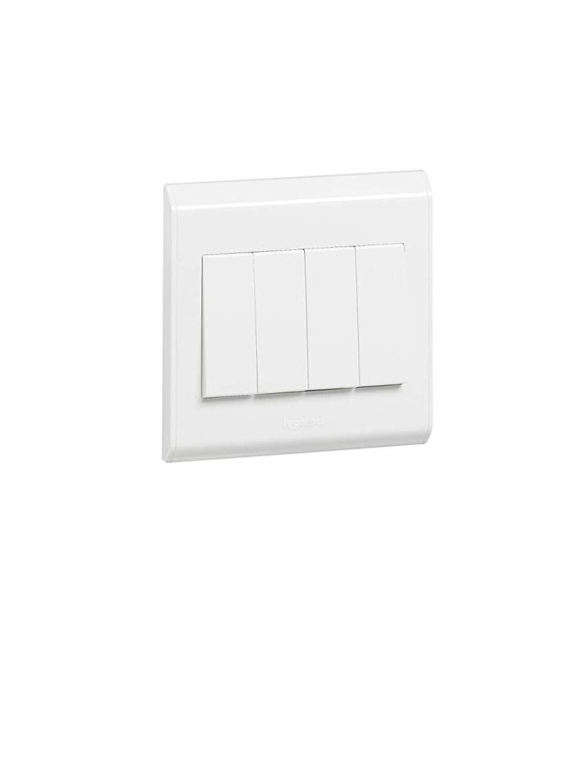 ليجراند مفتاح ليجراند 617006 بيلانكو بقطب واحد (4 عصابة 1 اتجاه 10 أمبير 250 فولت ، أبيض) - Image 2