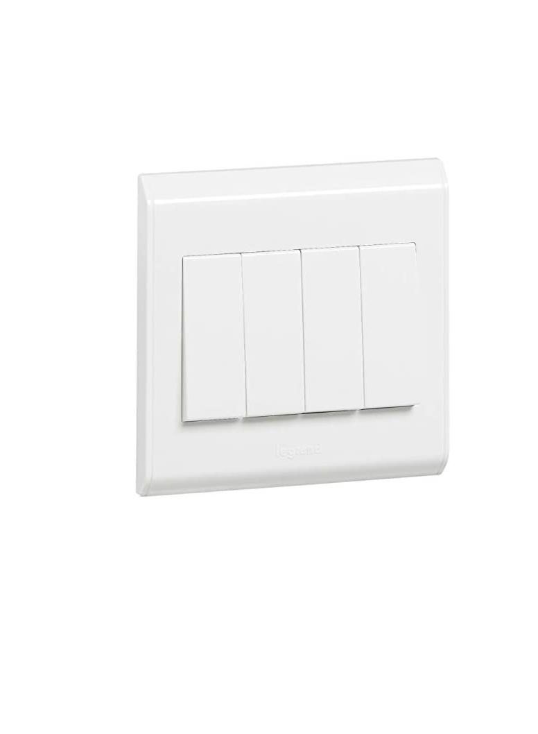 ليجراند مفتاح ليجراند 617006 بيلانكو بقطب واحد (4 عصابة 1 اتجاه 10 أمبير 250 فولت ، أبيض) - Image 1